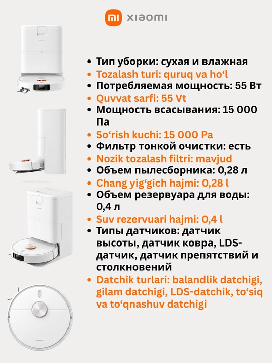 Xiaomi Robot Vacuum, Global S40C, S40, S40pro, H40, Vacuum 5-5 Pro, H50, H50 Pro