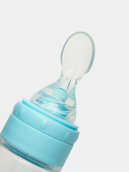 Qoshiqchali bolalar butilkasi 90 ml  pyure va kasha uchun, BPA FREE