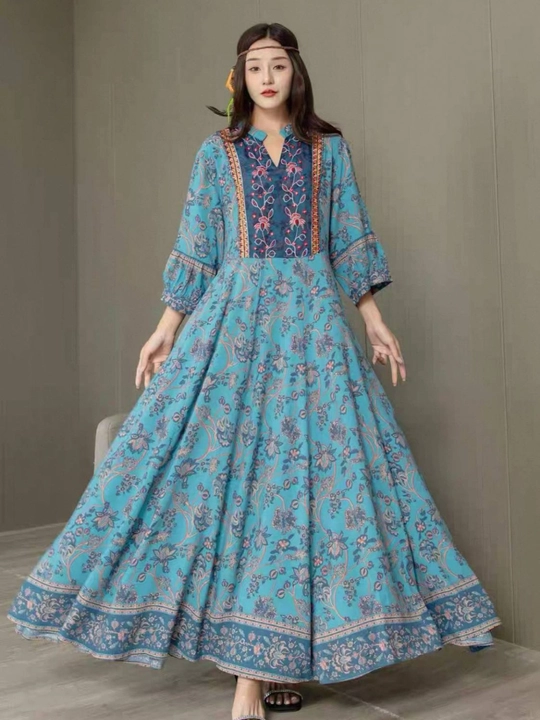 Boho uslubidagi uzun shtapel ko‘ylak - 