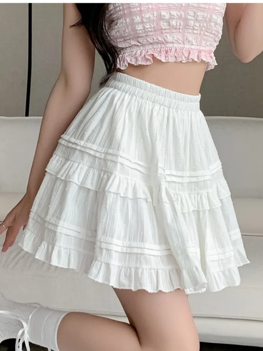 Mini yubka, kalta astarli, koreyscha, qizlar uchun, mukammal siluet, Pinterest yubkasi - 