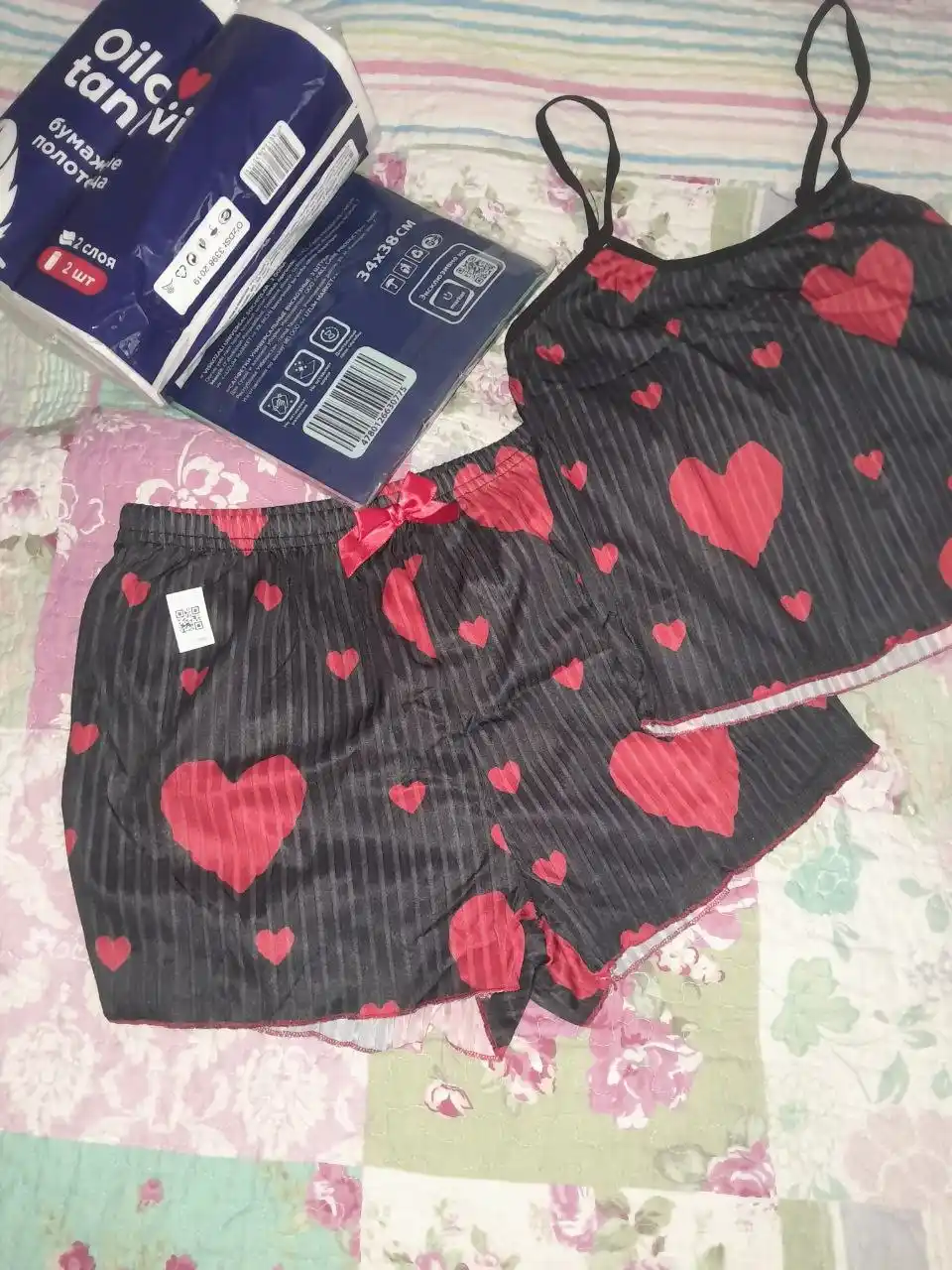 Ayollar pijamasi 2 tasi 1 tada, 2 ta o'lcham katta oling, shortikli uy kiyimi, pijama