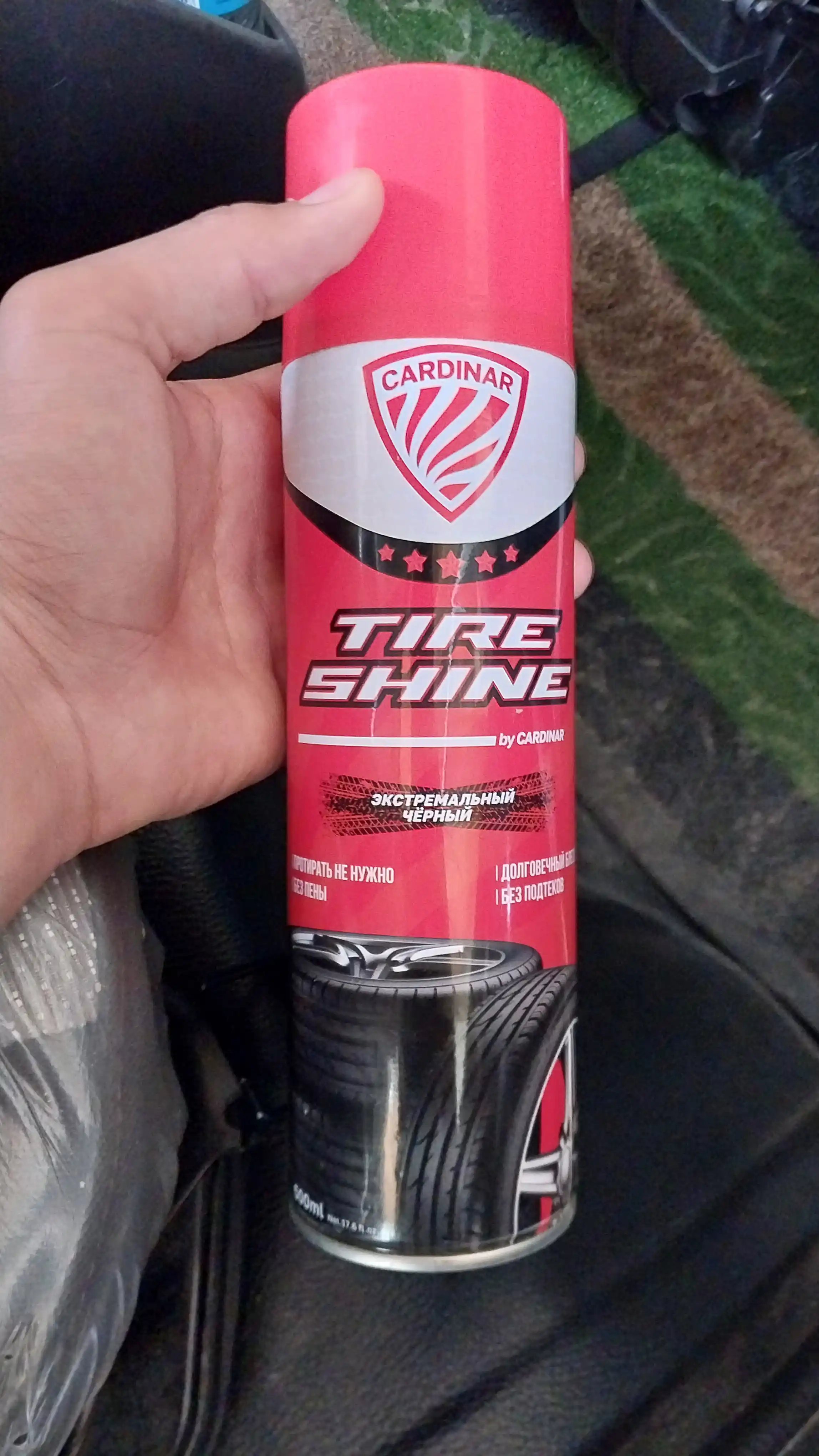 Чернитель шин, CARDINAR Tire Shine, для машины, без пены, до 1 недели черные шины