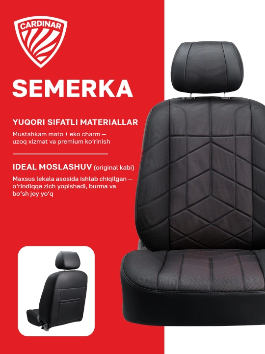 Автомобильные чехлы для сидений CARDINAR SEMERKA, для Cobalt, Nexia, Gentra, Onix, Tracker - 