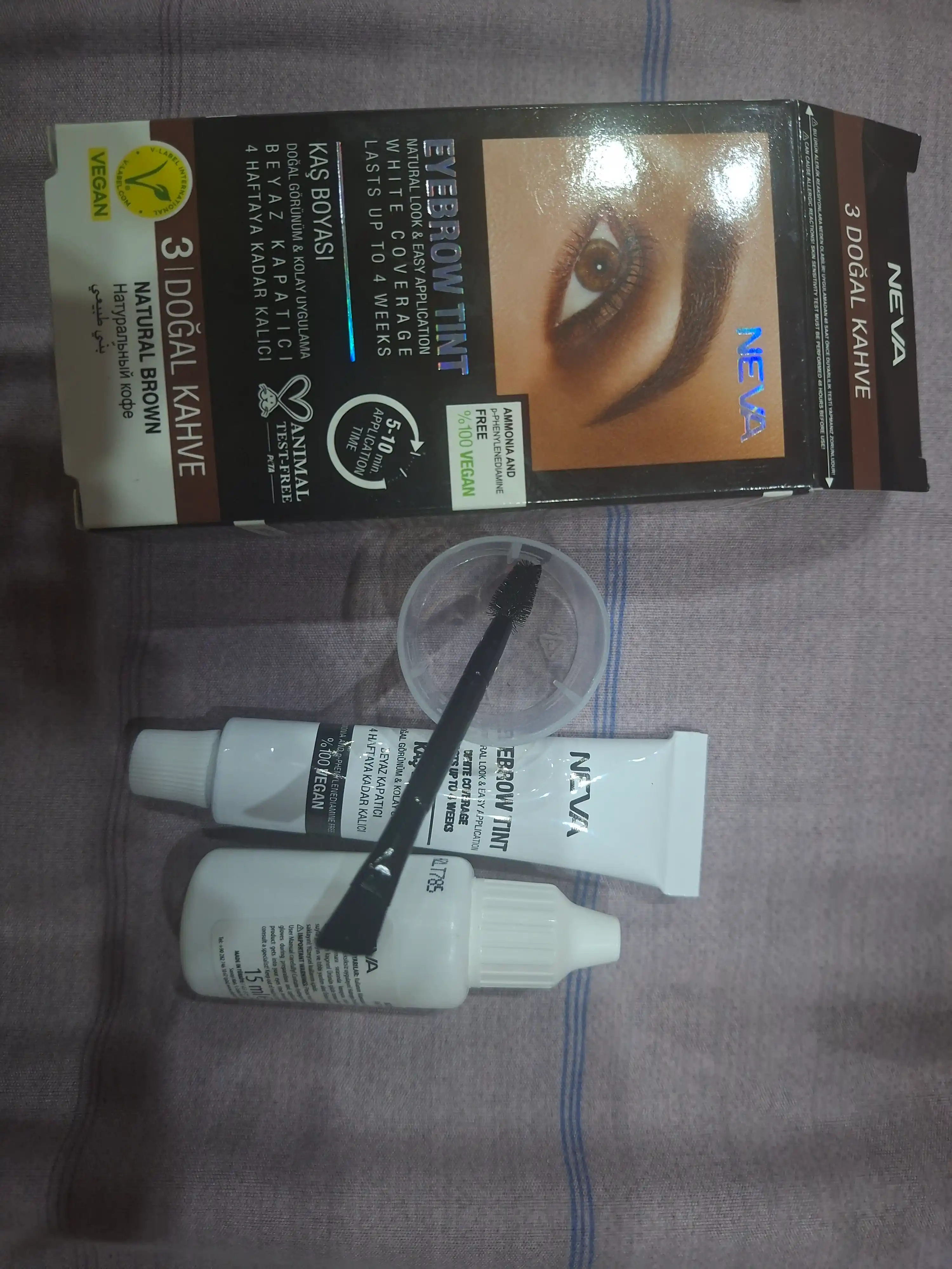 Qosh va kirpiklar uchun bo'yoq NEVA color, "toq jigarrang" №3.0 - ton, 30 ml