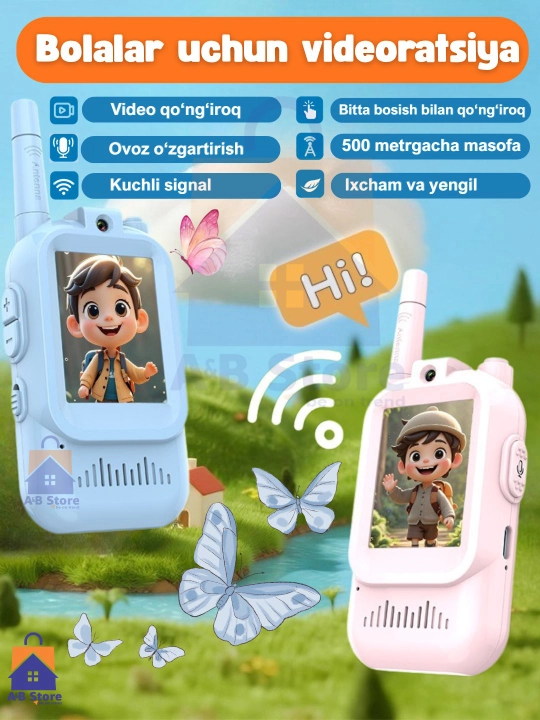 Kamera va batareyali bolalar video ratsiyasi - 