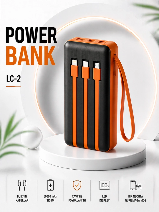 Быстрое зарядное устройство Powerbank 20 000 мАч, 10 000 мАч