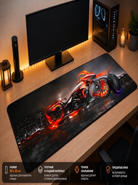Коврик для игровой мыши и клавиатуры, 80 x 30 см