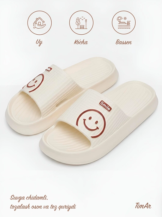 Ayollar uchun kundalik EVA SMILE shippaklari uy, basseyn va ko‘cha uchun TimAr shippaklari