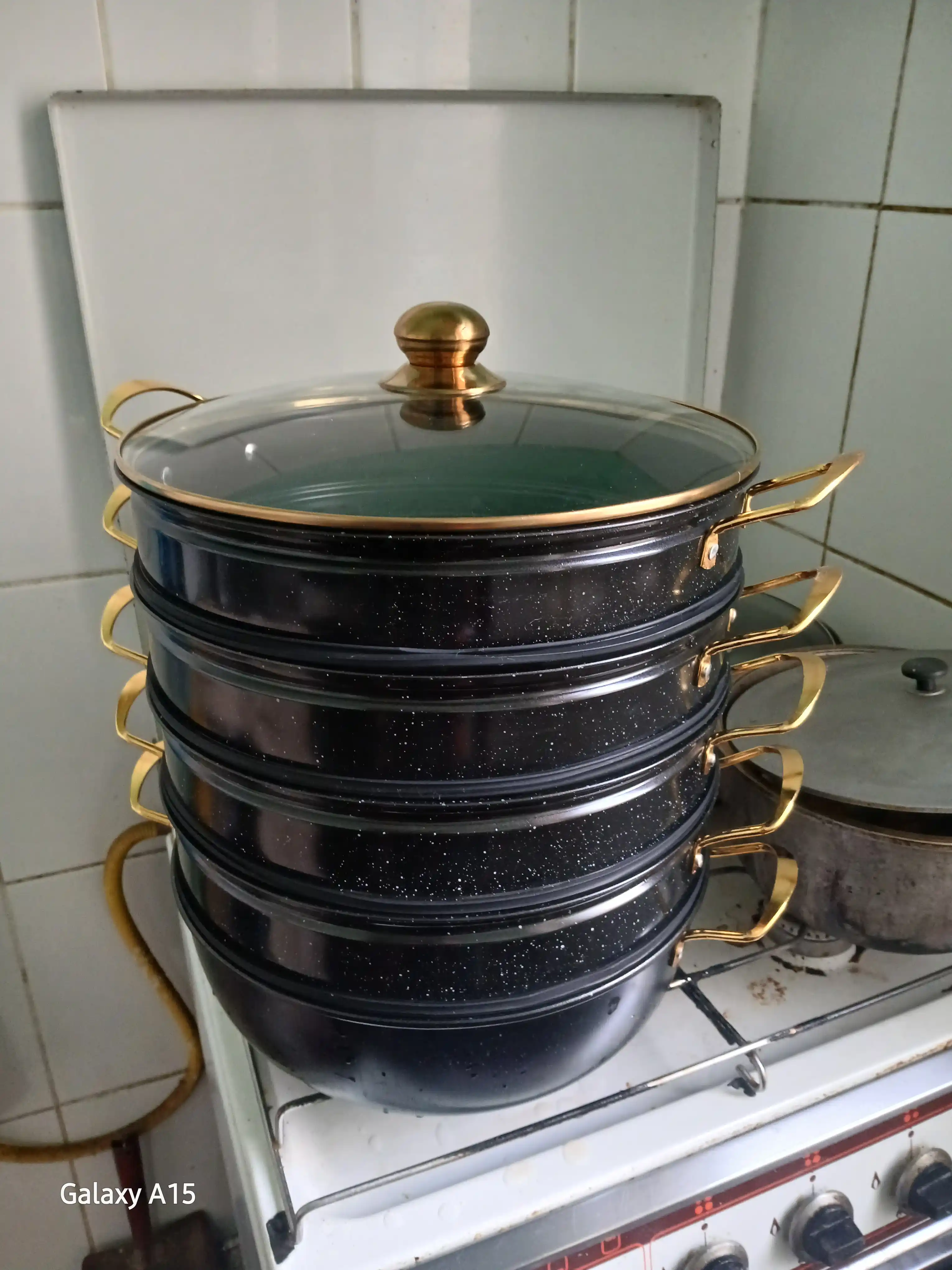 GOLD Bohemia manti qasqon, 4 qavat, granit,\ montiqozon