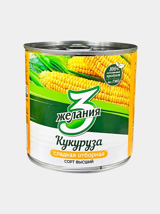 Кукуруза консервированная 340 г (с ключом), ж/б - 