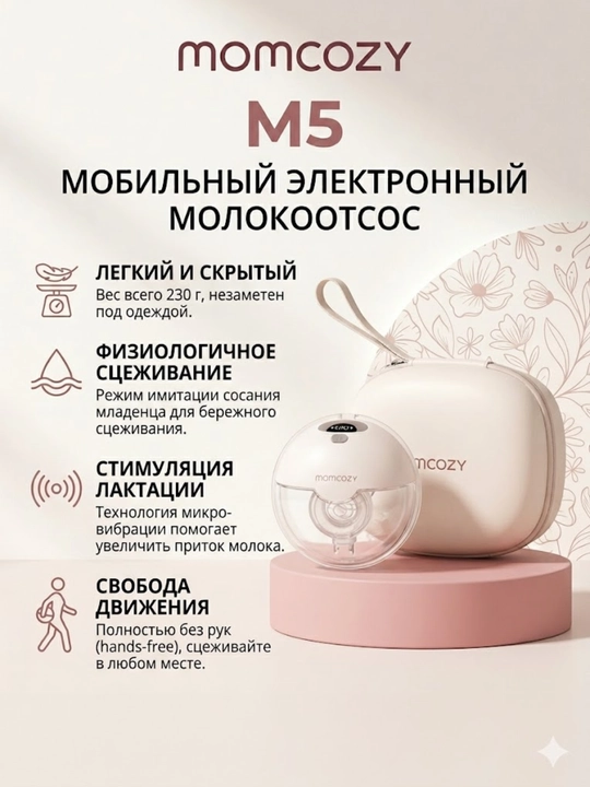 Электрический беспроводной молокоотсос Momcozy M5 - 