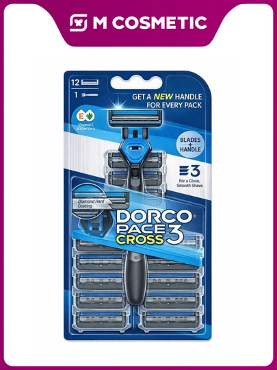 Бритвенный станок Dorco Pace 3 Cross, 12 кассет - 