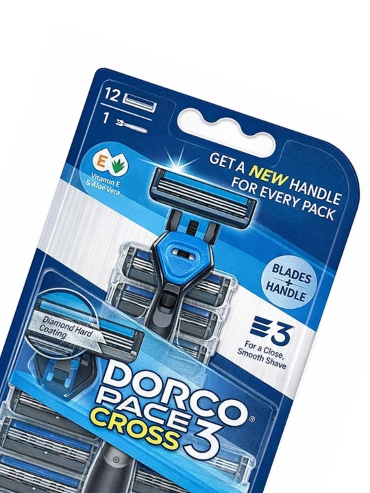 Бритвенный станок Dorco Pace 3 Cross, 12 кассет