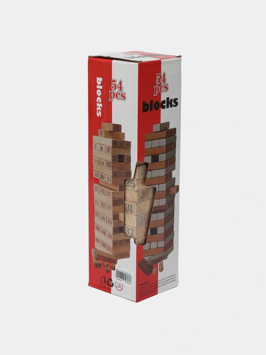 Stol o'yini Jenga "Qulab tushyotgan minora", rivojlantiruvchi, rangli va sonli modellari
