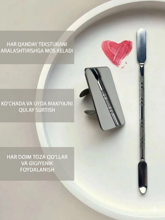 Makiyaj uchun palitra, chetka, stik, tonalka surish uchun, krem aralashtirish uchun - 