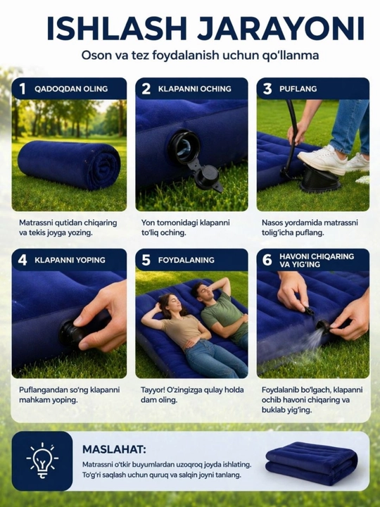 Puflanadigan ikki kishilik matras Intex 203×152×25 sm