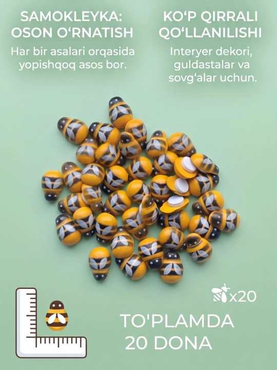 Dekorativ asalarilar. To‘plamda 20 dona asalarilar mavjud - 