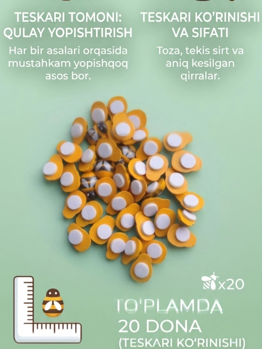 Dekorativ asalarilar. To‘plamda 20 dona asalarilar mavjud