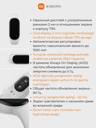 Xiaomi Smart Band 10 GLOBAL – AMOLED displeyli fitnes braslet, 21 kungacha batareya