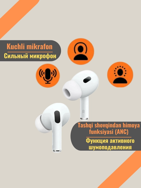 Pods Pro 2 AIR Premium для iPhone и Android, сенсорные, inkax, Наушники беспроводные