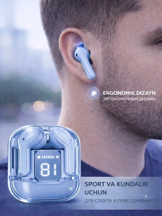 LED displeyli TWS M10 simsiz quloqchin, sensor boshqaruv, Bluetooth