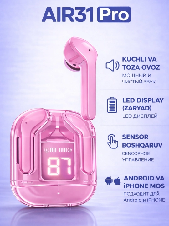LED displeyli TWS M10 simsiz quloqchin, sensor boshqaruv, Bluetooth