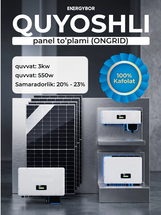 3 kVt ONGRID quyosh paneli to‘plami - 