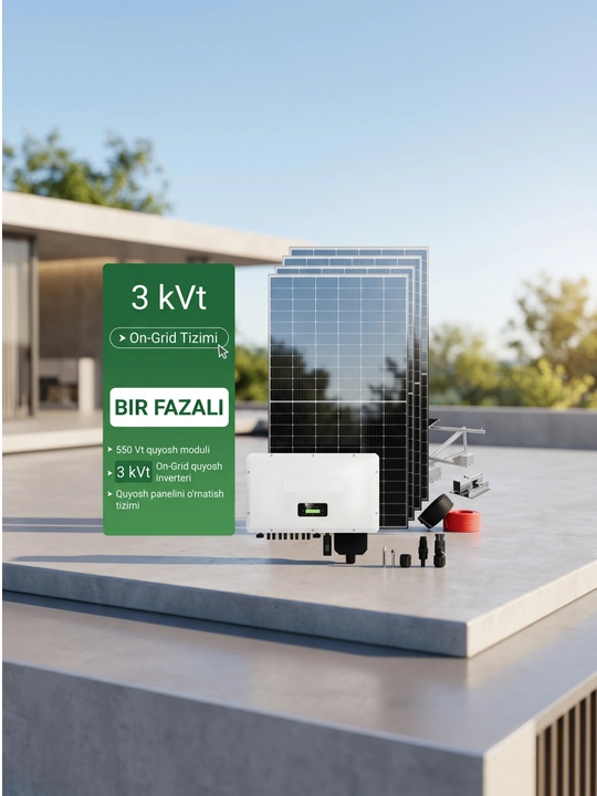 3 kVt ONGRID quyosh paneli to‘plami