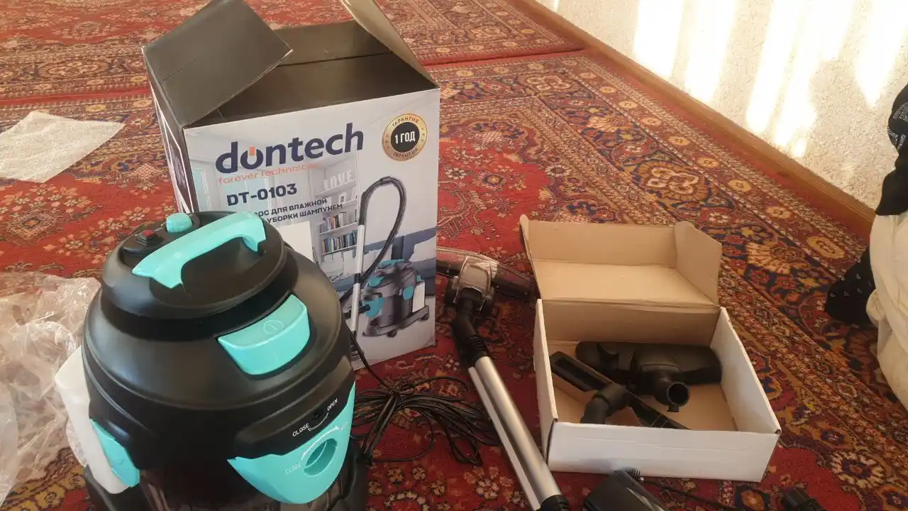 Моющий пылесос Dontech, 4 в 1 – влажная и сухая уборка, функция мойки, 1400 Вт