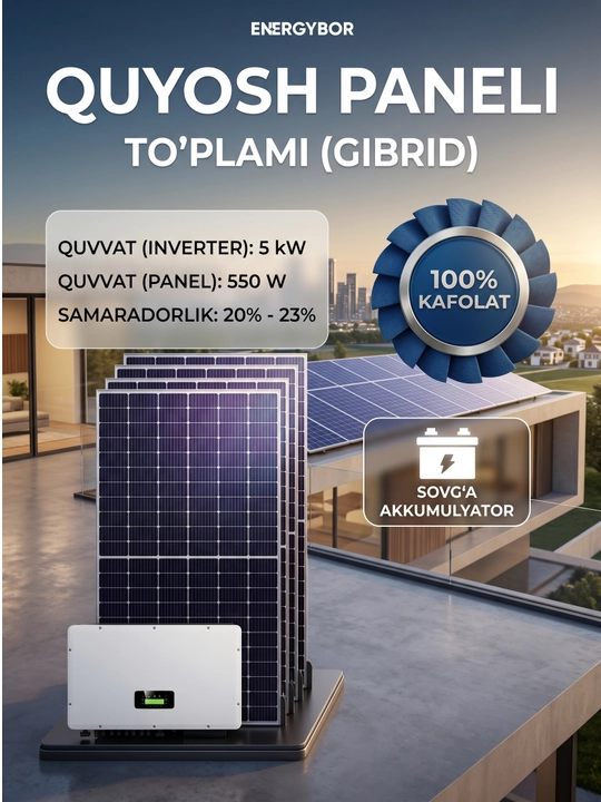 Quyosh paneli komplekt 5KW HYBRID - 