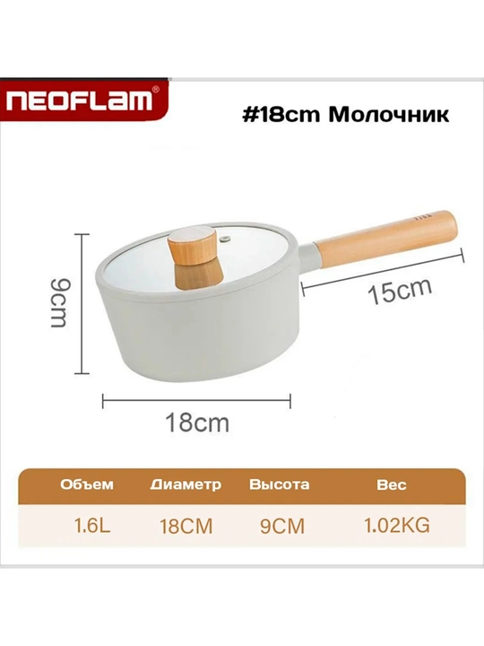 Ковш Neoflam Fika с крышкой (18 см)