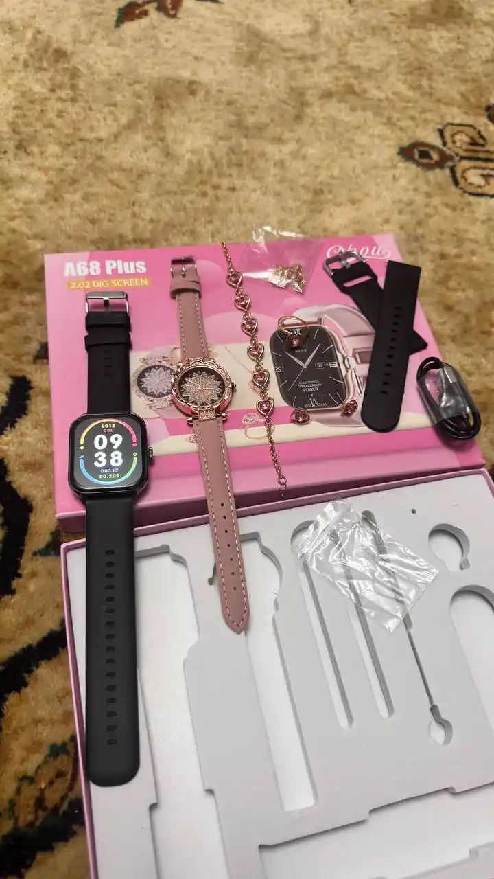 Умные часы набор 7 в 1 для девушек, Smart Watch, классические часы и украшения, смарт часы