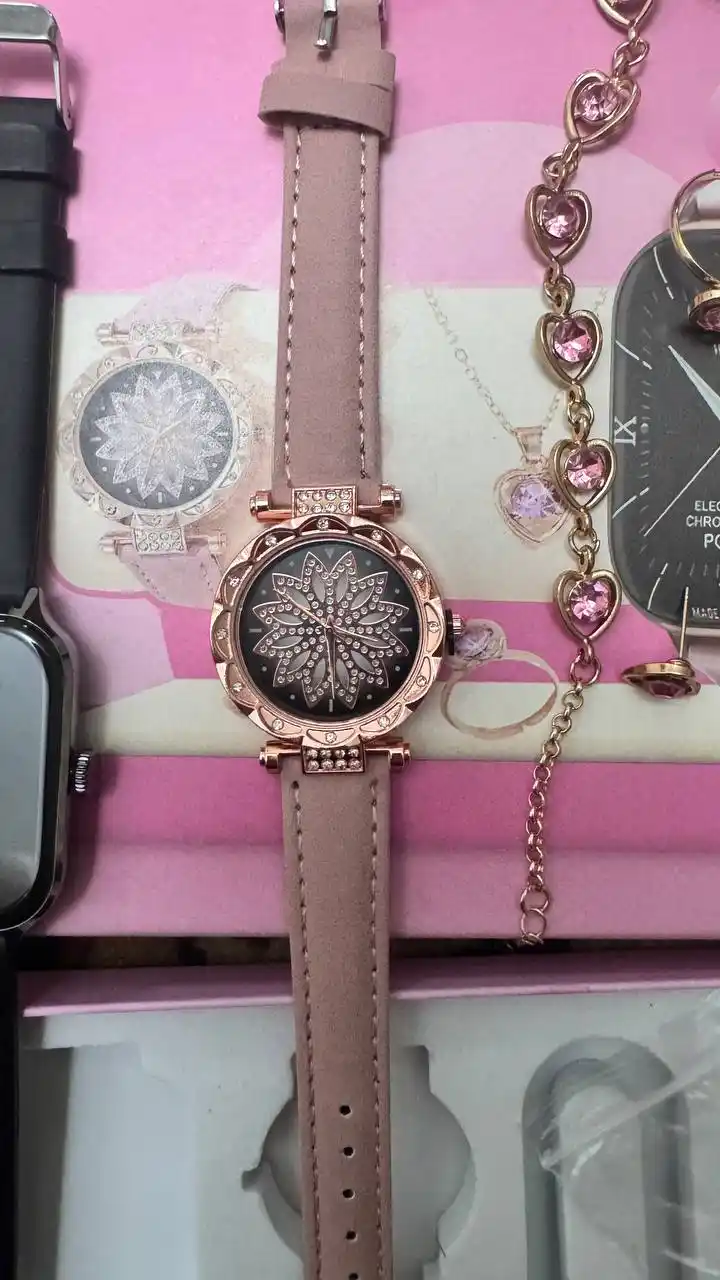 Умные часы набор 7 в 1 для девушек, Smart Watch, классические часы и украшения, смарт часы