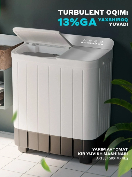 Artel TG80FMP, TG80FP 8 kg yarim avtomatik kir yuvish mashinasi - 
