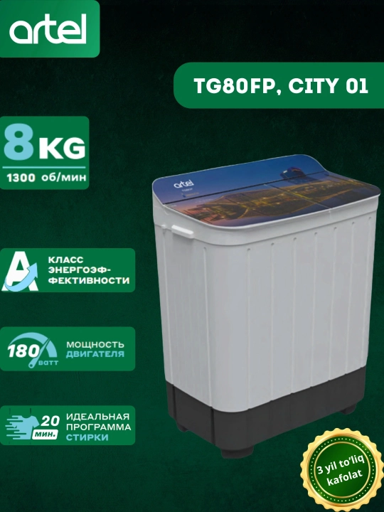 Artel TG80FMP, TG80FP 8 kg yarim avtomatik kir yuvish mashinasi