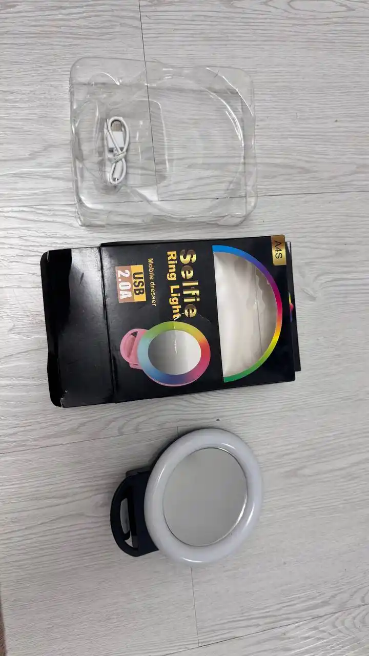 Selfi lampa, smartfon halqasi, mini selfi chiroq, smartfon uchun, mini chiroq, RGB