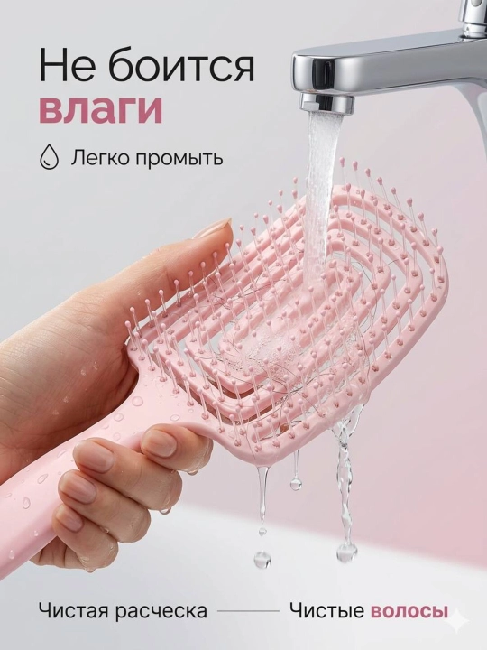 Расческа для ухода за волосами и массажа с металлическими, пластиковыми и деревянными зубьями