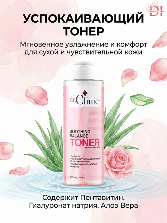 Тоник-комфорт Dr.Clinic Soothing Balance —  для сухой и чувствительной кожи - 