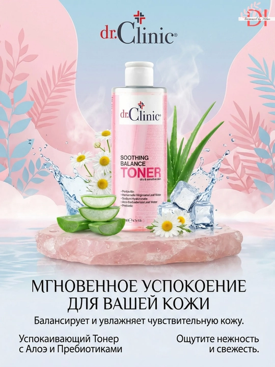 Тоник-комфорт Dr.Clinic Soothing Balance —  для сухой и чувствительной кожи