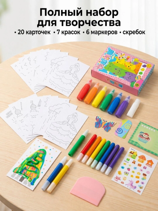 Детское рисование, радужная раскраска, детская раскраска с эффектами