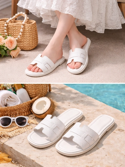 Женские тапочки высокого качества, Hermes, размеры 36-40 — NUZA17-HERMESNUZA17-БЕЛЫЙ-3637