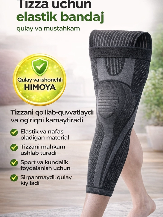 Ortopedik tizza bandaji kompression elastik qo‘llab-quvvatlovchi sport uchun