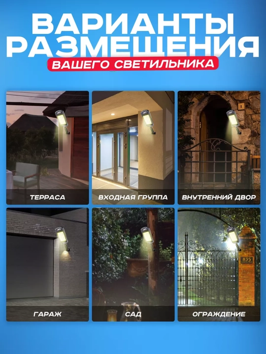 Quyosh energiyasida ishlaydigan tashqi yoritgich, chiroq sensori bilan jihozlangan, 144LED