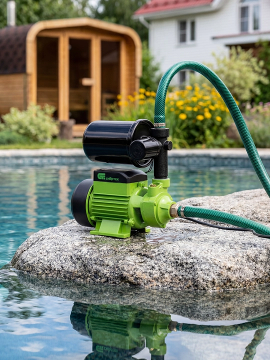 SIBRTEX nasos stansiyasi, NS400-Ch, 400 Vt, bosimi 32 m, 2100 l/soat, resiveri 2 l