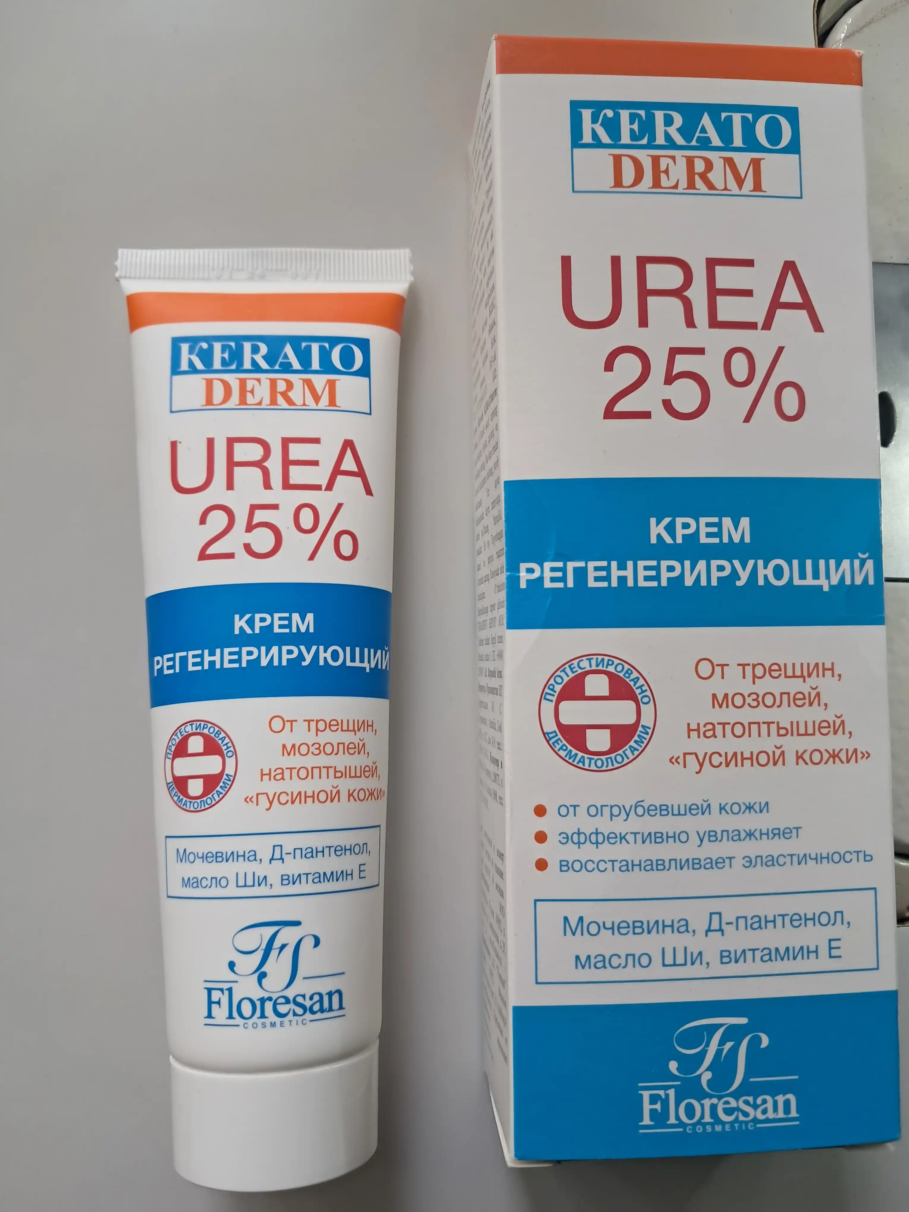 Qayta tiklovchi krem Floresan Кеrатоderm Urea 25% F-618, 100 ml