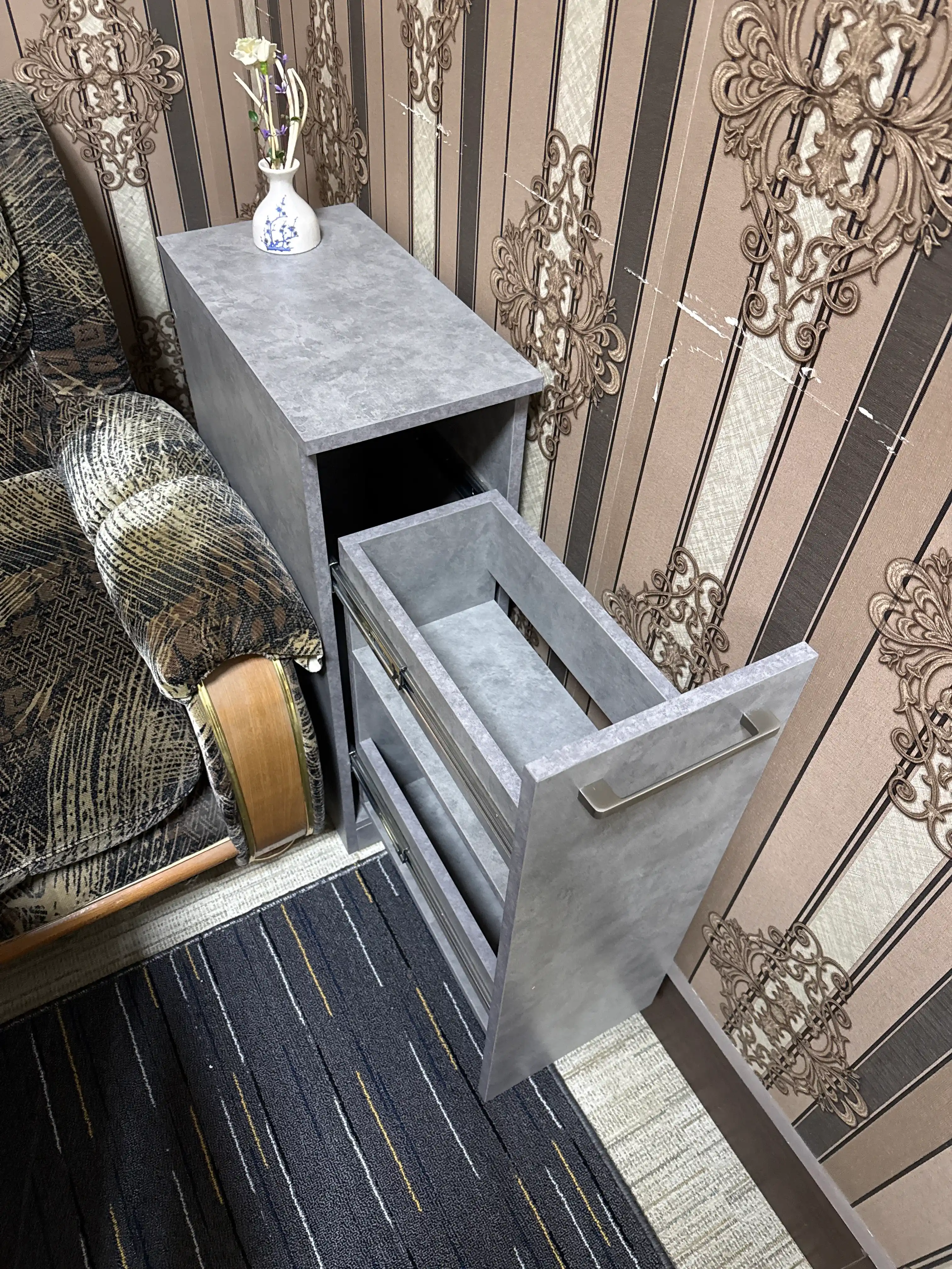 Тумба для ванной комнаты, ACACIA, компактная, с 2 отделениями, 75x45x25 см