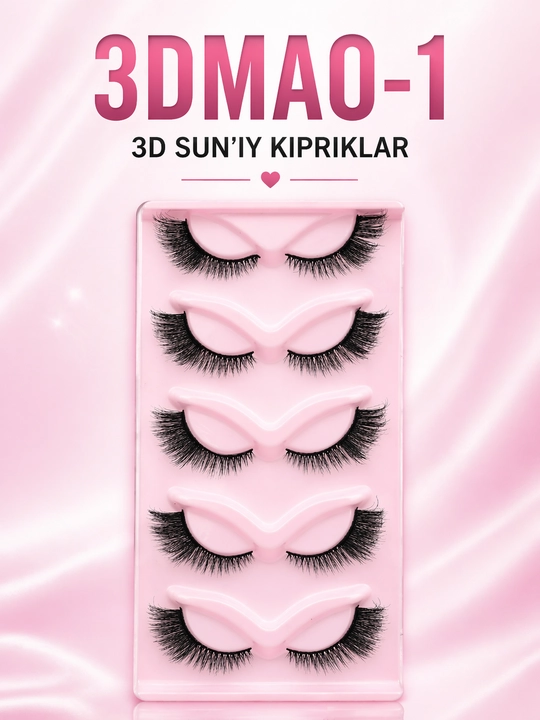 Soxta kirpiklar 3D, 5 juft