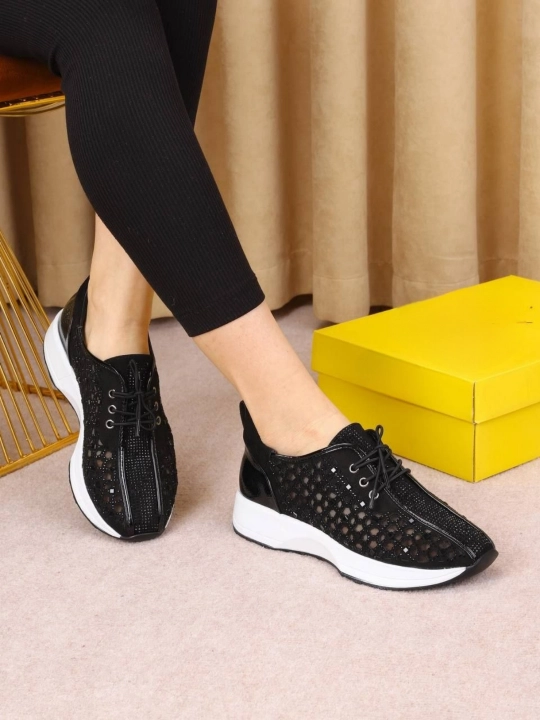 Кроссовка, черные кроссовки, женские, весна-лето, casual и sport, Турция