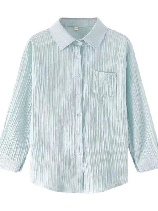 Женская рубашка oversize, c длинным рукавом, свободный крой, летняя рубашка