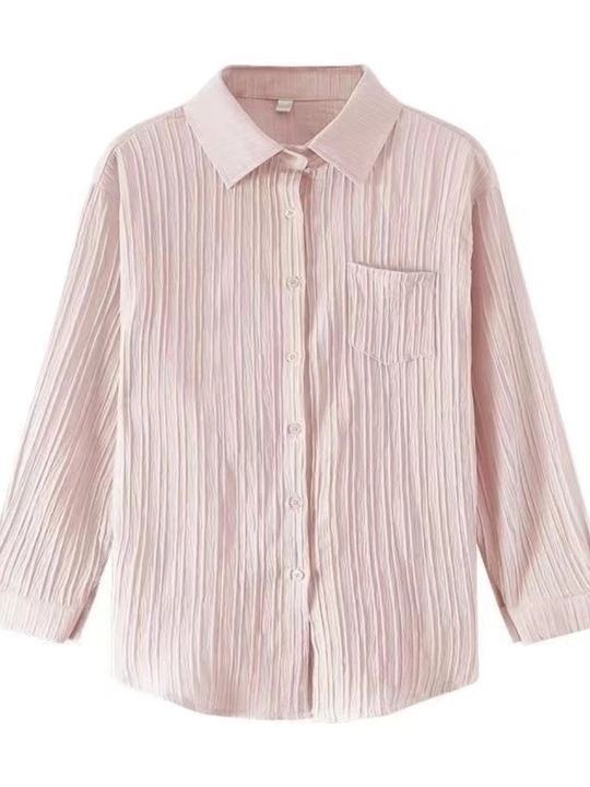 Женская рубашка oversize, c длинным рукавом, свободный крой, летняя рубашка